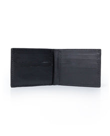 Mens Wallet Horizontal Aniline Aged Cowhide Leather Two Wing Artisan Flap Embossed Duck - Black 63_021H004_NEG194007_3