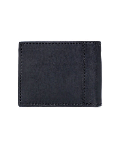 Mens Wallet Horizontal Aniline Aged Cowhide Leather Two Wing Artisan Flap Embossed Duck - Black 63_021H004_NEG194007_6