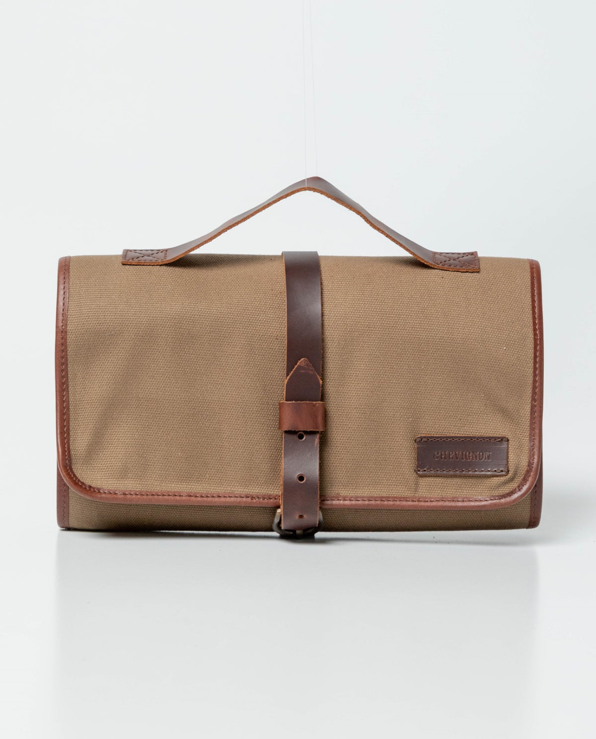 Men's Waxed Canvas Travel Organizer with Full-Grain Leather Details 022G008 - 1
