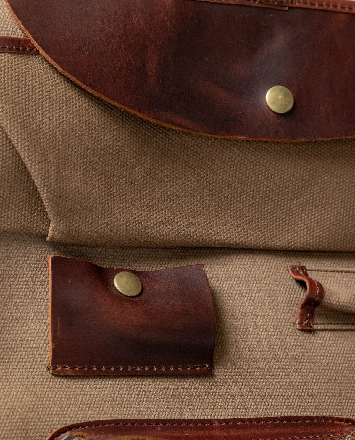 Men's Waxed Canvas Travel Organizer with Full-Grain Leather Details 022G008 - 4