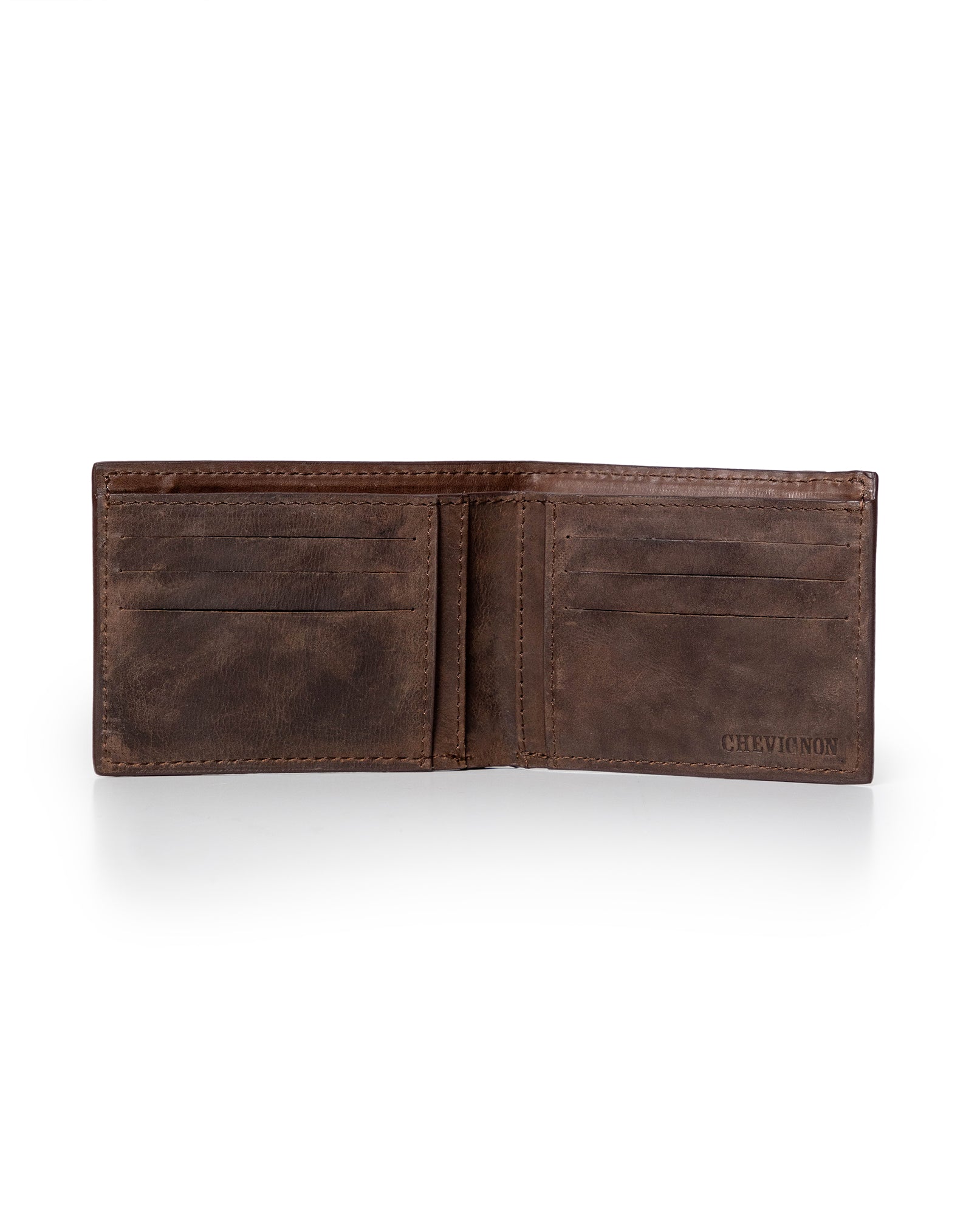 Semi-greased Leather Wallet 100% Cowhide - Brown 029G001 - 3