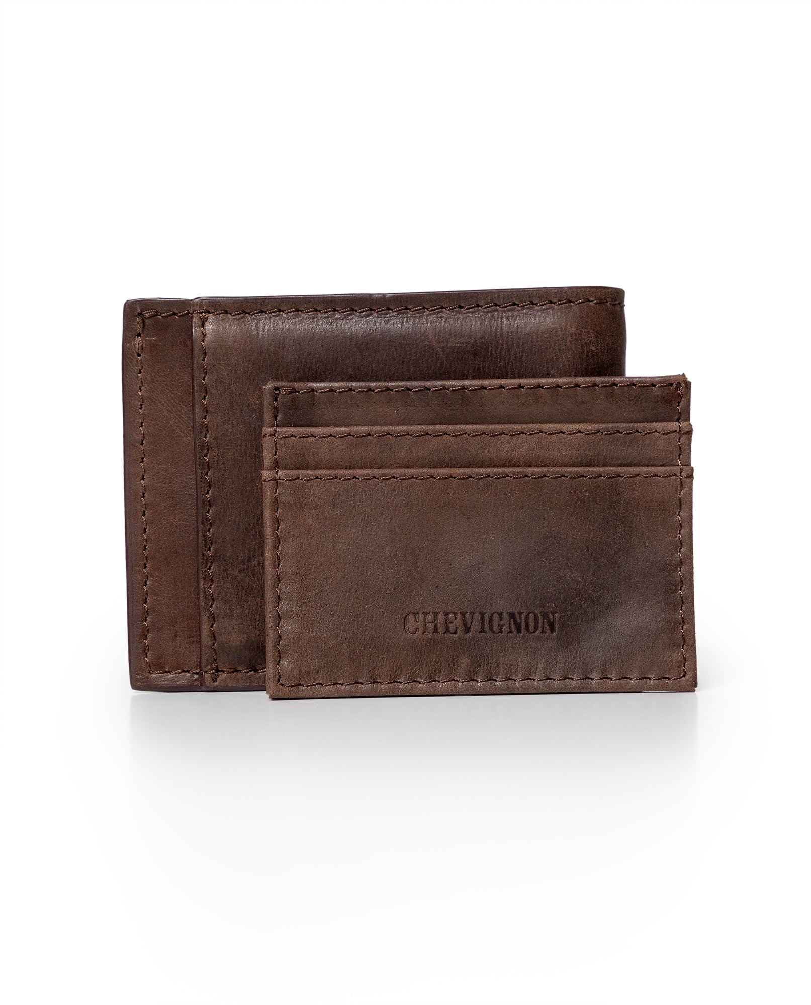 Semi-greased Leather Wallet 100% Cowhide - Brown 029G001 - 4