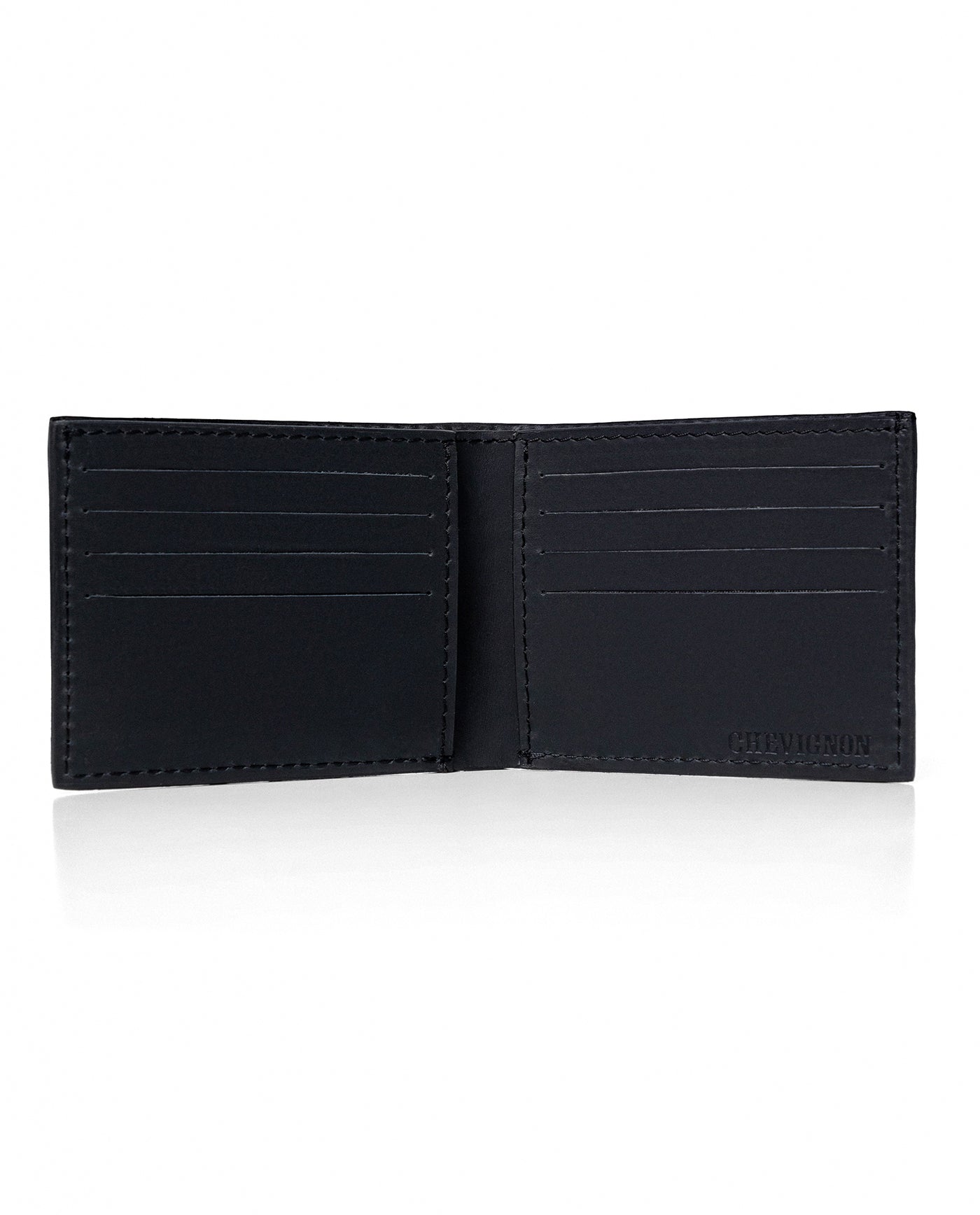Men's Two-Wing Semi-Greasy Cowhide Leather Wallet, Midnight 029G001 - 4