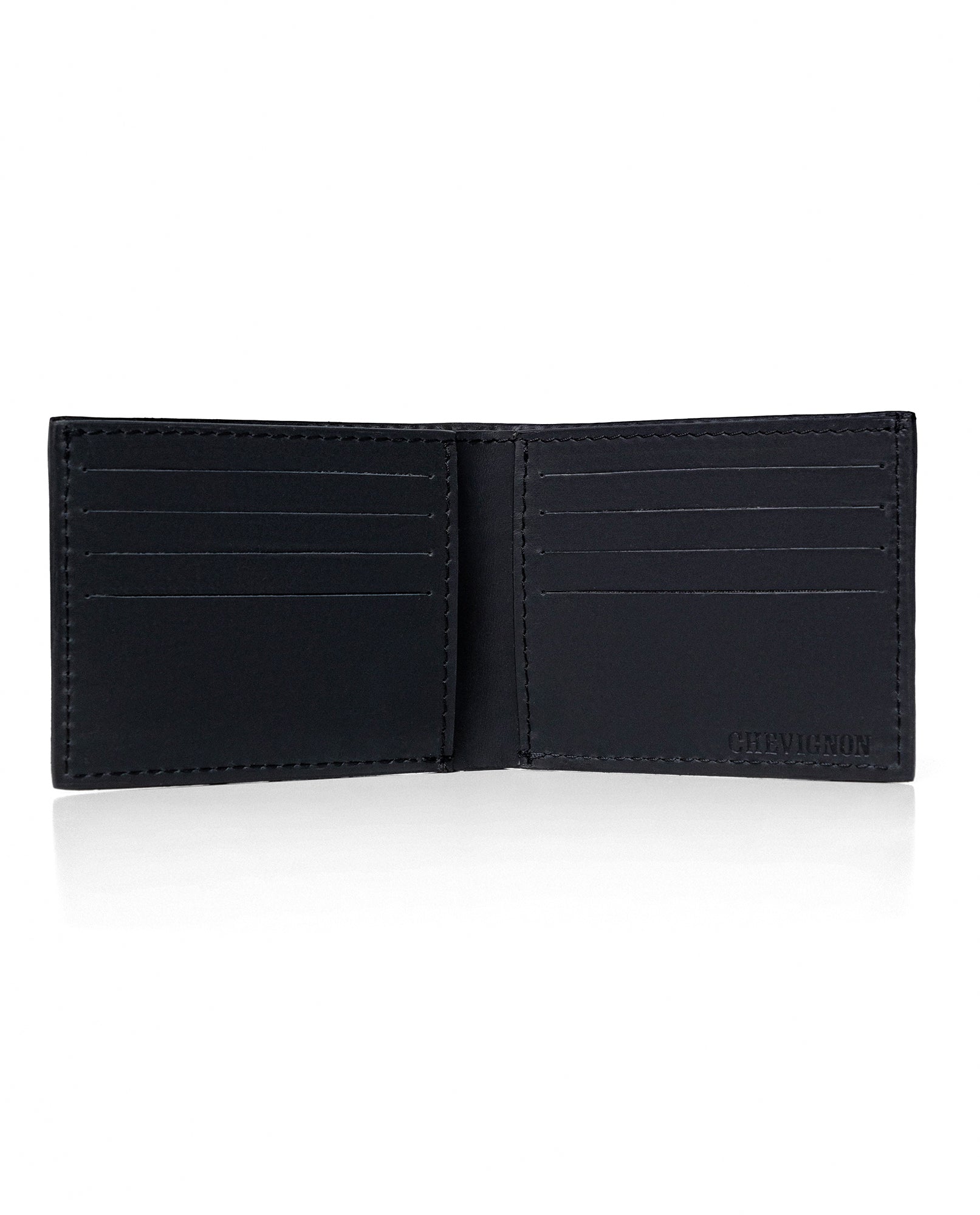 Men's Two-Wing Semi-Greasy Cowhide Leather Wallet, Midnight 029G001 - 4