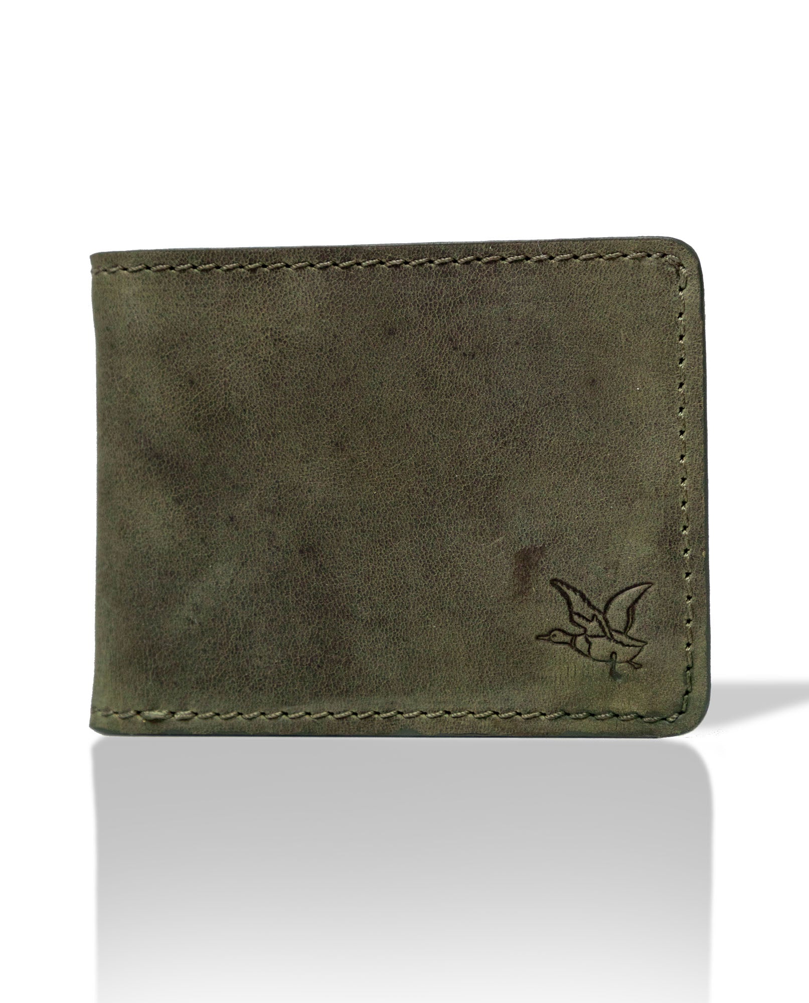 Semi-greased Leather Wallet 100% Cowhide - Green 029G004 - 1