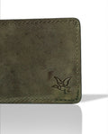 Semi-greased Leather Wallet 100% Cowhide - Green 029G004 - 2