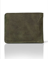 Semi-greased Leather Wallet 100% Cowhide - Green 029G004 - 3