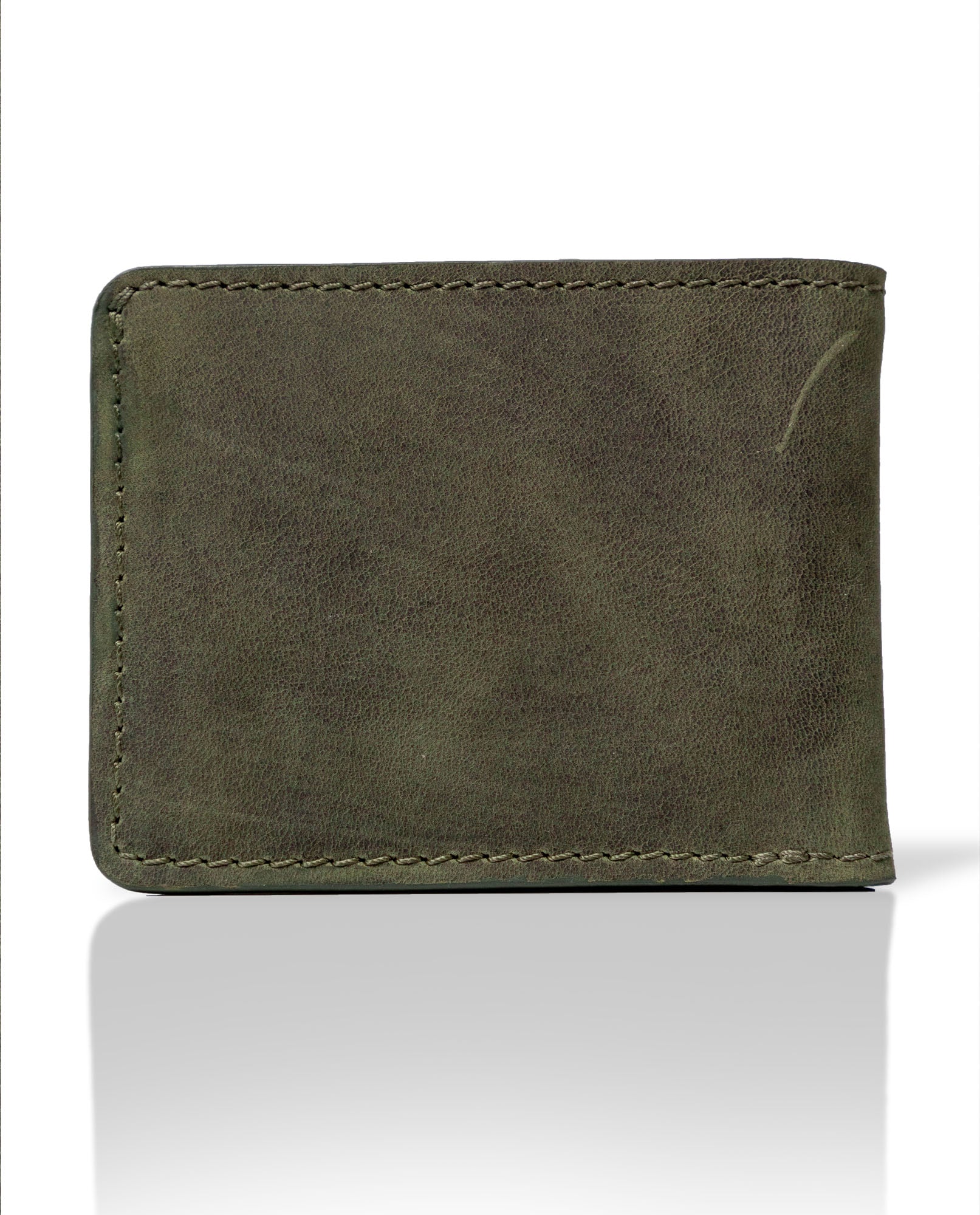 Semi-greased Leather Wallet 100% Cowhide - Green 029G004 - 3