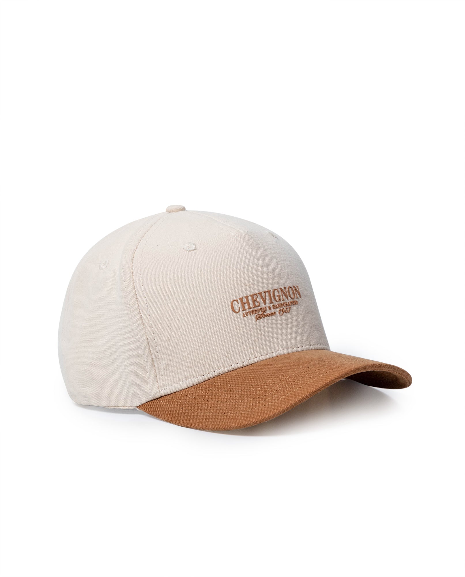 Unisex Cap 5 Panel Cotton Structured Front High Density Print Tone on Tone Embroidered Eyelets - Brown 63_031H000_CAF141213_0