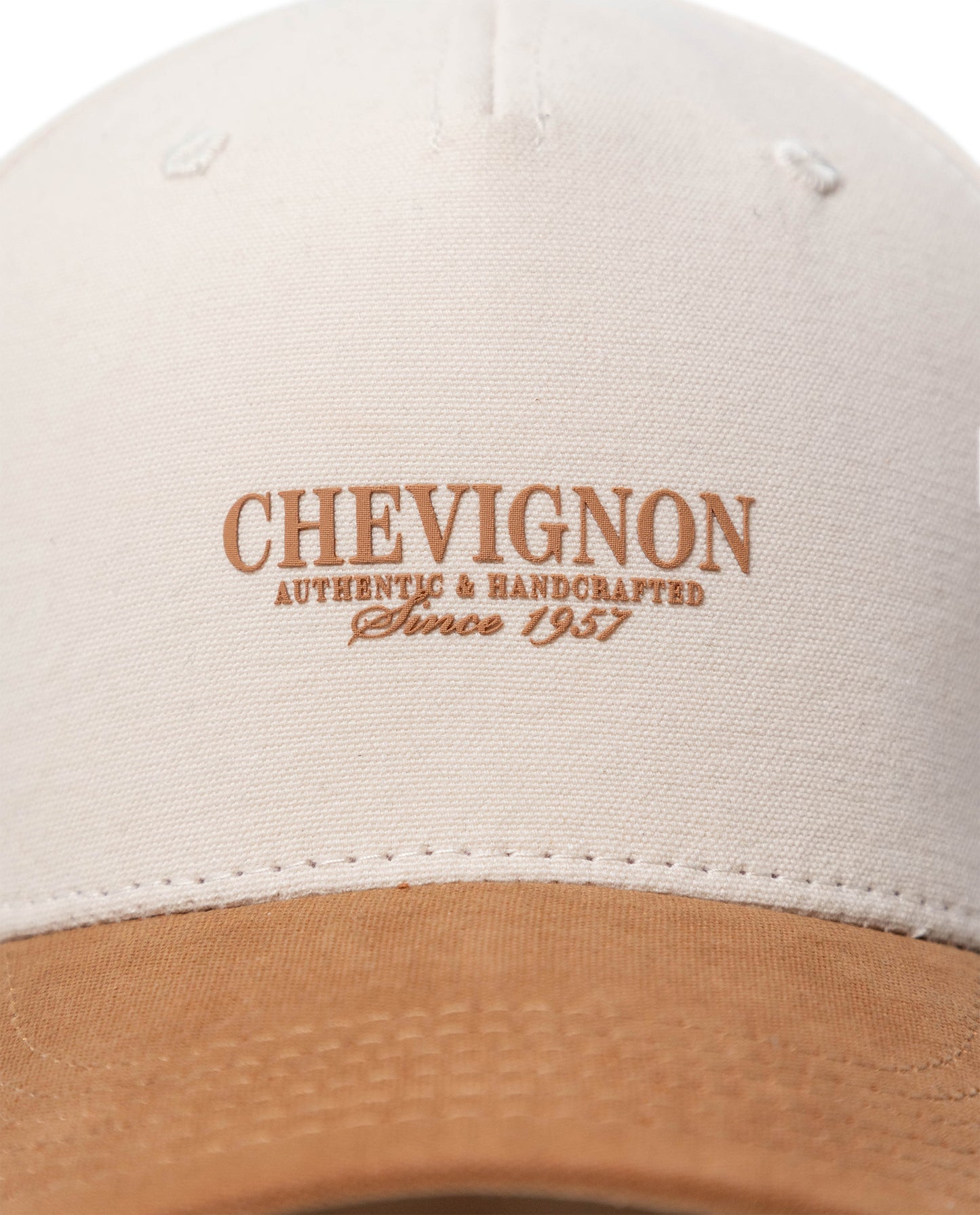 Unisex Cap 5 Panel Cotton Structured Front High Density Print Tone on Tone Embroidered Eyelets - Brown 63_031H000_CAF141213_3