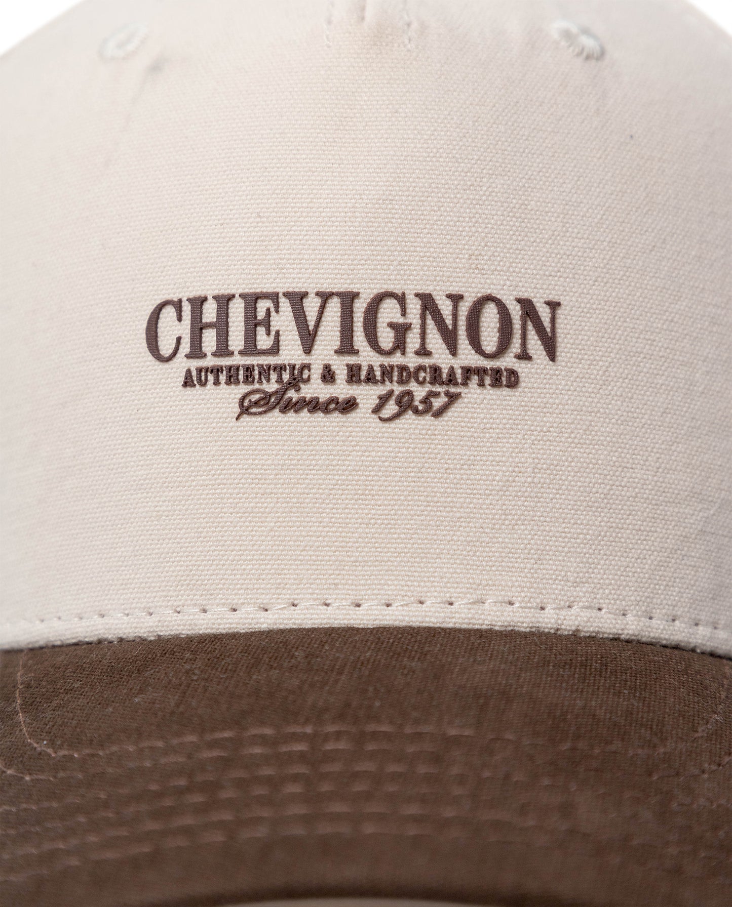 Unisex Cap 5 Panel Cotton Structured Front High Density Print Tone on Tone Embroidered Eyelets - Brown 63_031H000_CAF181033_3