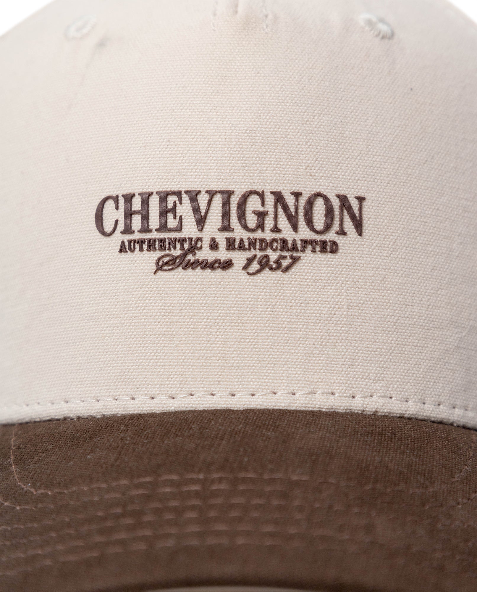 Unisex Cap 5 Panel Cotton Structured Front High Density Print Tone on Tone Embroidered Eyelets - Brown 63_031H000_CAF181033_3
