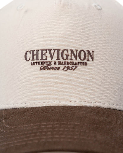 Unisex Cap 5 Panel Cotton Structured Front High Density Print Tone on Tone Embroidered Eyelets - Brown 63_031H000_CAF181033_3