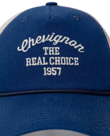 Unisex Cap Trucker 5 Panel Cotton Polyester Drill Raw Embroidered Graphic Cord Detail Plastic Strap - Blue 63_031H002_AZU154105_3