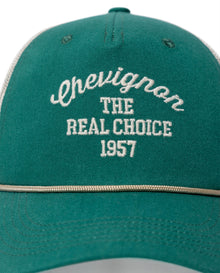 Unisex Cap Trucker 5 Panel Cotton Polyester Drill Raw Embroidered Graphic Cord Detail Plastic Strap - Green 63_031H002_VER125404_3