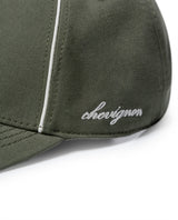Unisex Cap 6 Panel Cotton Drill Structured Front Raw Contrast Piping Bilateral Embroidery Tone Eyelets - Khaki 63_031H003_CAQ150309_4