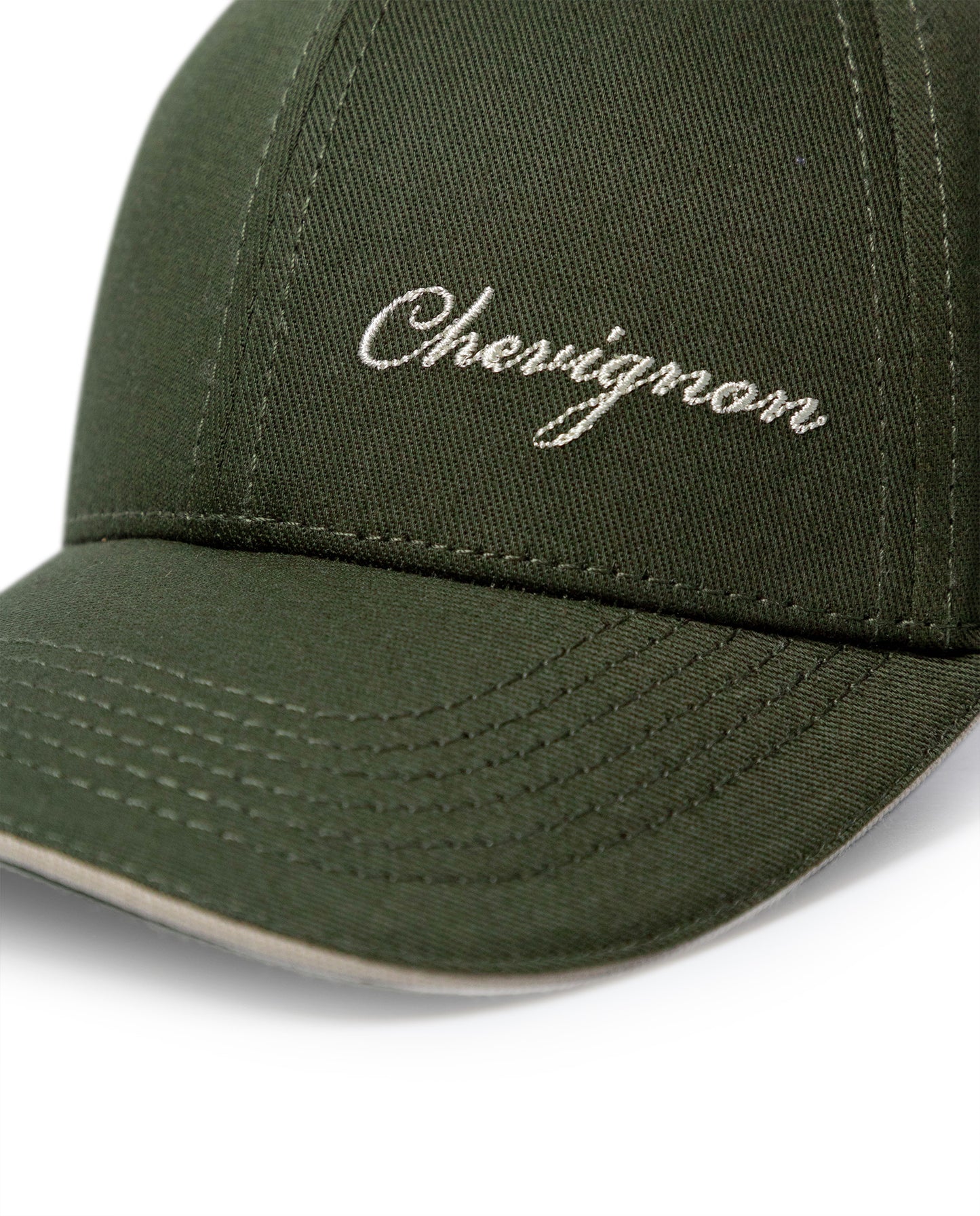 Unisex Cap 6 Panel Cotton Drill Structured Front Bilateral Embroidery-Print Graphics Contrast Visor Sandwich - Khaki 63_031H004_CAQ150309_3