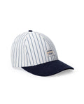 Unisex Cap 6 Panel Cotton Drill Stripe Structured Front Bilateral Label-Style Graphic Raw Visor Bottom - Raw 63_031H005_CRU120105_0