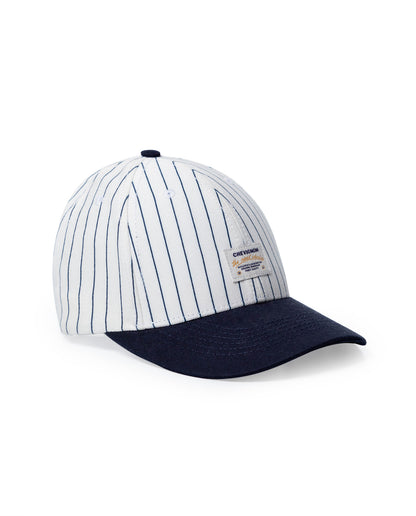 Unisex Cap 6 Panel Cotton Drill Stripe Structured Front Bilateral Label-Style Graphic Raw Visor Bottom - Raw 63_031H005_CRU120105_0