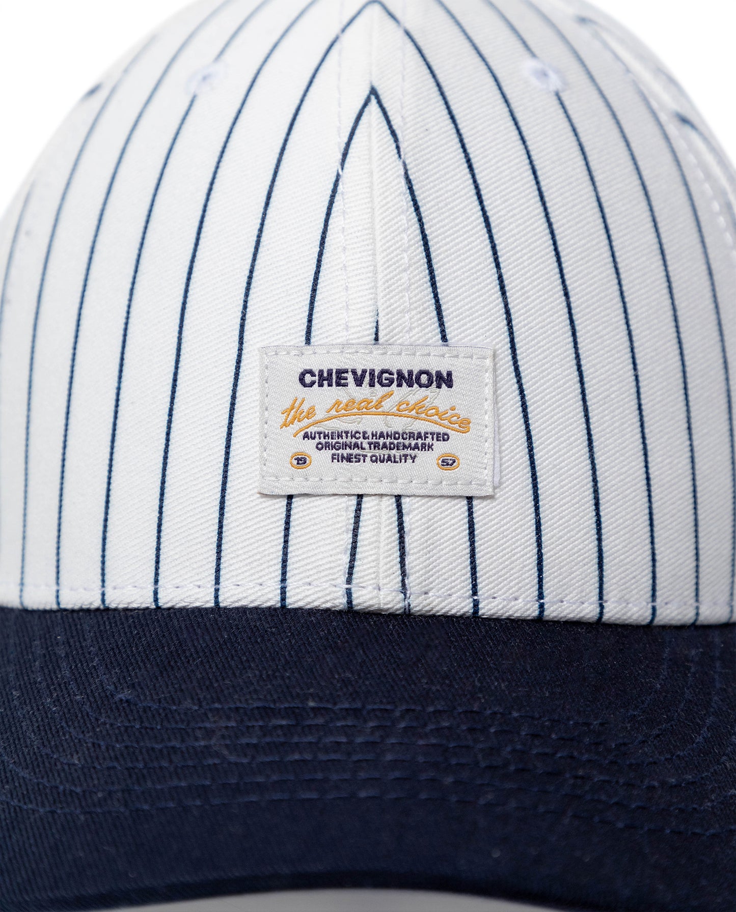 Unisex Cap 6 Panel Cotton Drill Stripe Structured Front Bilateral Label-Style Graphic Raw Visor Bottom - Raw 63_031H005_CRU120105_3