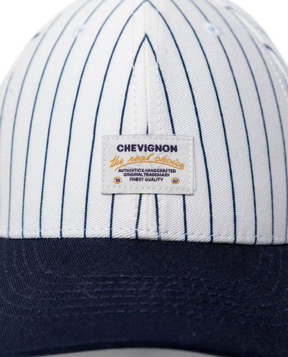 Unisex Cap 6 Panel Cotton Drill Stripe Structured Front Bilateral Label-Style Graphic Raw Visor Bottom - Raw 63_031H005_CRU120105_3