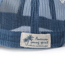 Unisex Cap Trucker Cotton Polyester Drill Structured Front Label Simulation Embroidery-Print Plastic Strap - Blue 63_031H006_AZU174033_3