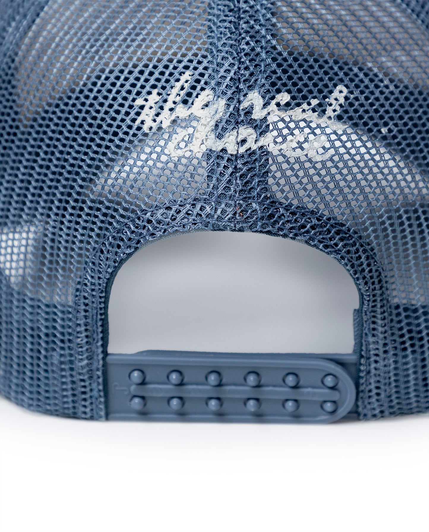 Unisex Cap Trucker Cotton Polyester Drill Structured Front Label Simulation Embroidery-Print Plastic Strap - Blue 63_031H006_AZU174033_4