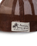 Unisex Cap Trucker Cotton Polyester Drill Structured Front Label Simulation Embroidery-Print Plastic Strap - Brown 63_031H006_CAF191325_3