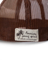 Unisex Cap Trucker Cotton Polyester Drill Structured Front Label Simulation Embroidery-Print Plastic Strap - Brown 63_031H006_CAF191325_3