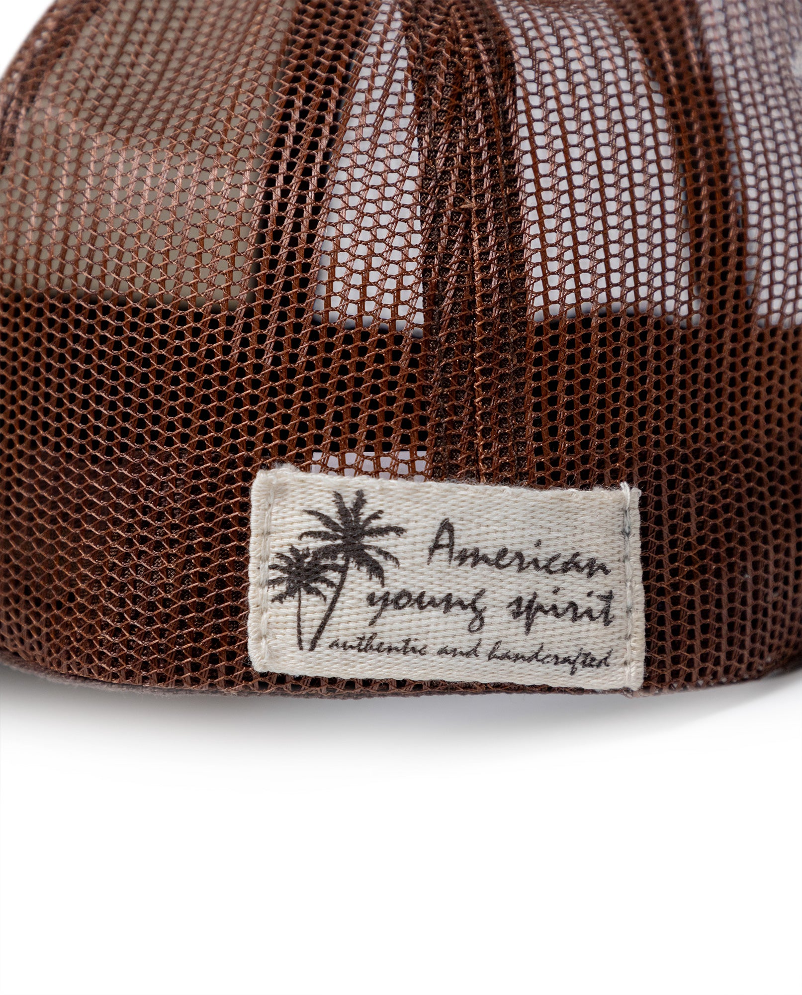 Unisex Cap Trucker Cotton Polyester Drill Structured Front Label Simulation Embroidery-Print Plastic Strap - Brown 63_031H006_CAF191325_3