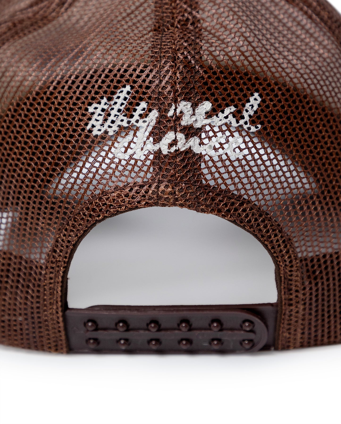 Unisex Cap Trucker Cotton Polyester Drill Structured Front Label Simulation Embroidery-Print Plastic Strap - Brown 63_031H006_CAF191325_4