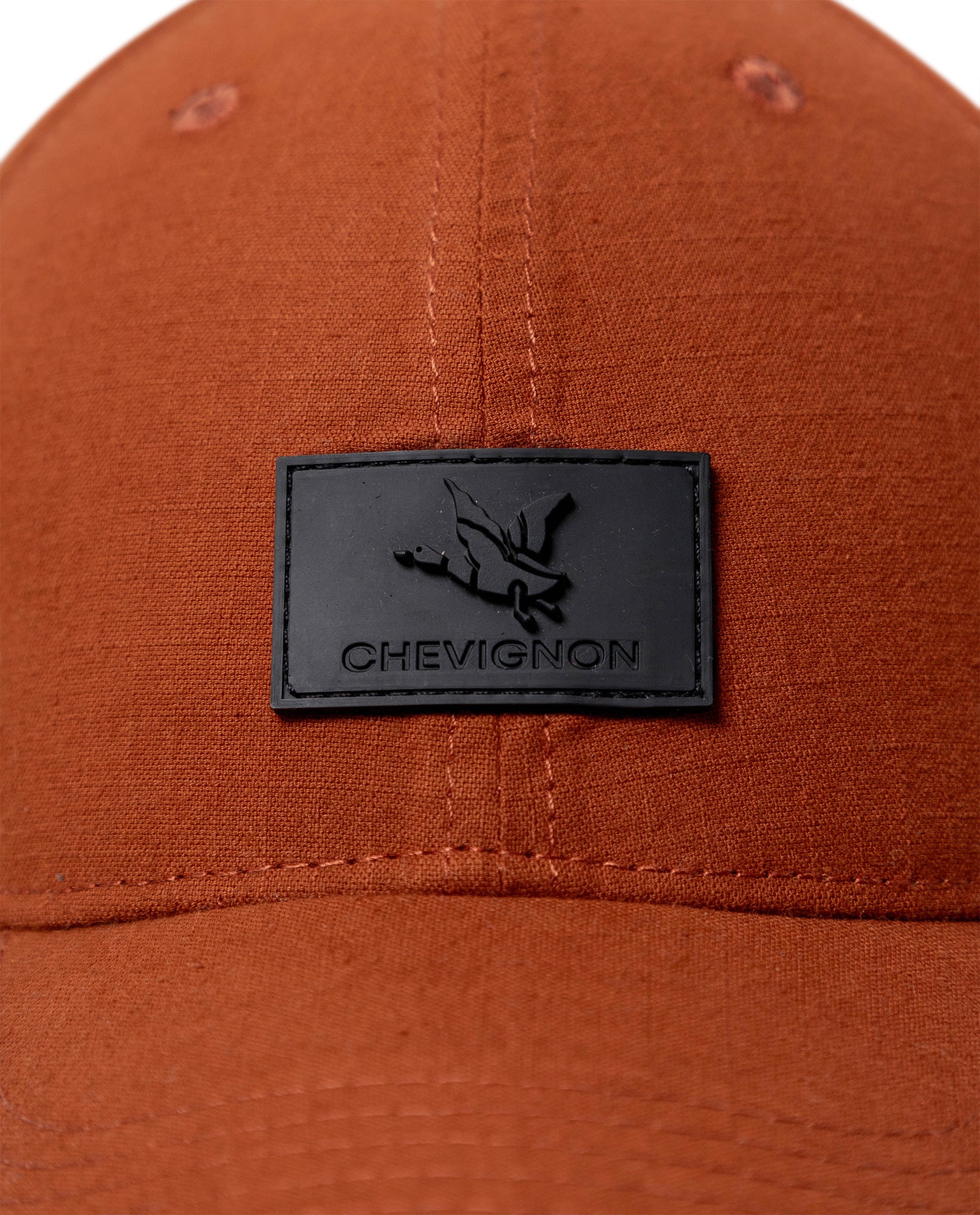 Unisex Cap 6 Panel Cotton Elastane Ripstop Structured Front Bilateral PVC Appliqué Raw Visor Bottom - Orange 63_031H007_NAR181350_3