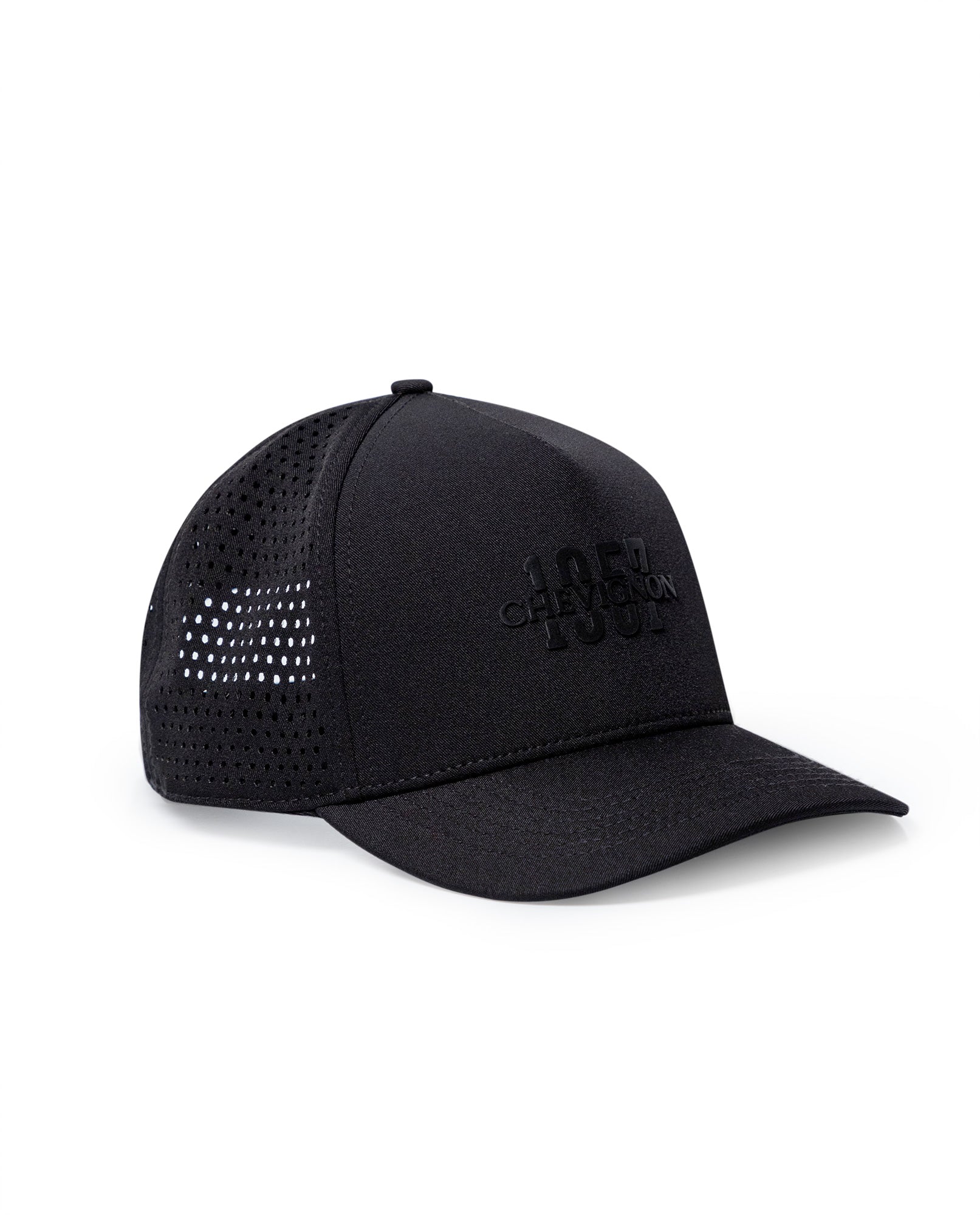 Unisex Cap 5 Panel Polyester Structured Front Rear Microperforated Ventilation High Density Print Tone Eyelets - Black 63_031H008_NEG194007_0