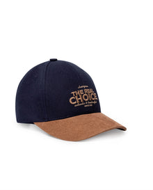 Unisex Cap 6 Panel Cotton Drill Corduroy Visor Structured Front Foam-Traditional Embroidery Combined Fabric Strap - Blue 63_031H009_AZU194052_0