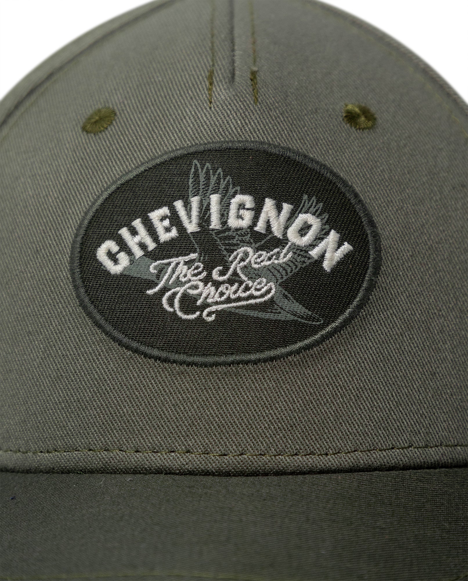 Unisex Cap 5 Panel Cotton Canvas Structured Front Printed Duck Embroidered Texts Combined Tone Eyelets - Green 63_031H011_VER170535_3
