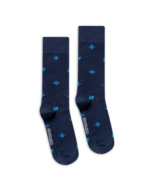 Mens Socks Mid Calf Cotton Elastane Kayak Graphics Chevignon Logo - Blue 63_051H000_AZU193940_0