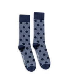 Mens Socks Mid Calf Cotton Elastane Circle Graphics Contrast Zones Contemporary - Blue 63_051H001_AZU193952_0