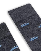 Mens Socks Mid Calf Cotton Elastane Car Graphics - Black 63_051H003_NEG194003_4