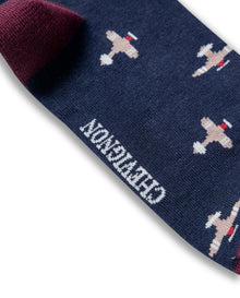 Mens Socks Mid Calf Cotton Elastane Airplane Graphics Chevignon - Blue 63_051H004_AZU184535_3