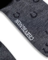 Mens Socks Mid Calf Cotton Elastane Horseshoe Graphics Tone on Tone Chevignon - Black 63_051H005_NEG194007_3
