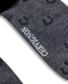 Mens Socks Mid Calf Cotton Elastane Horseshoe Graphics Tone on Tone Chevignon - Black 63_051H005_NEG194007_3