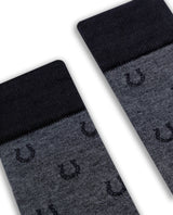 Mens Socks Mid Calf Cotton Elastane Horseshoe Graphics Tone on Tone Chevignon - Black 63_051H005_NEG194007_4