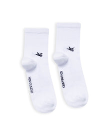 Mens Socks Mid Calf Cotton Elastane Ribbed Duck Logo Classic Versatile - White 63_051H006_BLA110601_0