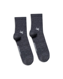 Mens Socks Mid Calf Cotton Elastane Ribbed Duck Logo Classic Versatile - Black 63_051H006_NEG194007_0
