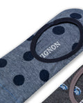 Mens Socks Two Pack Super Invisible Cotton Elastane Silicone Grip - Various 63_051H011_SUR999997_4
