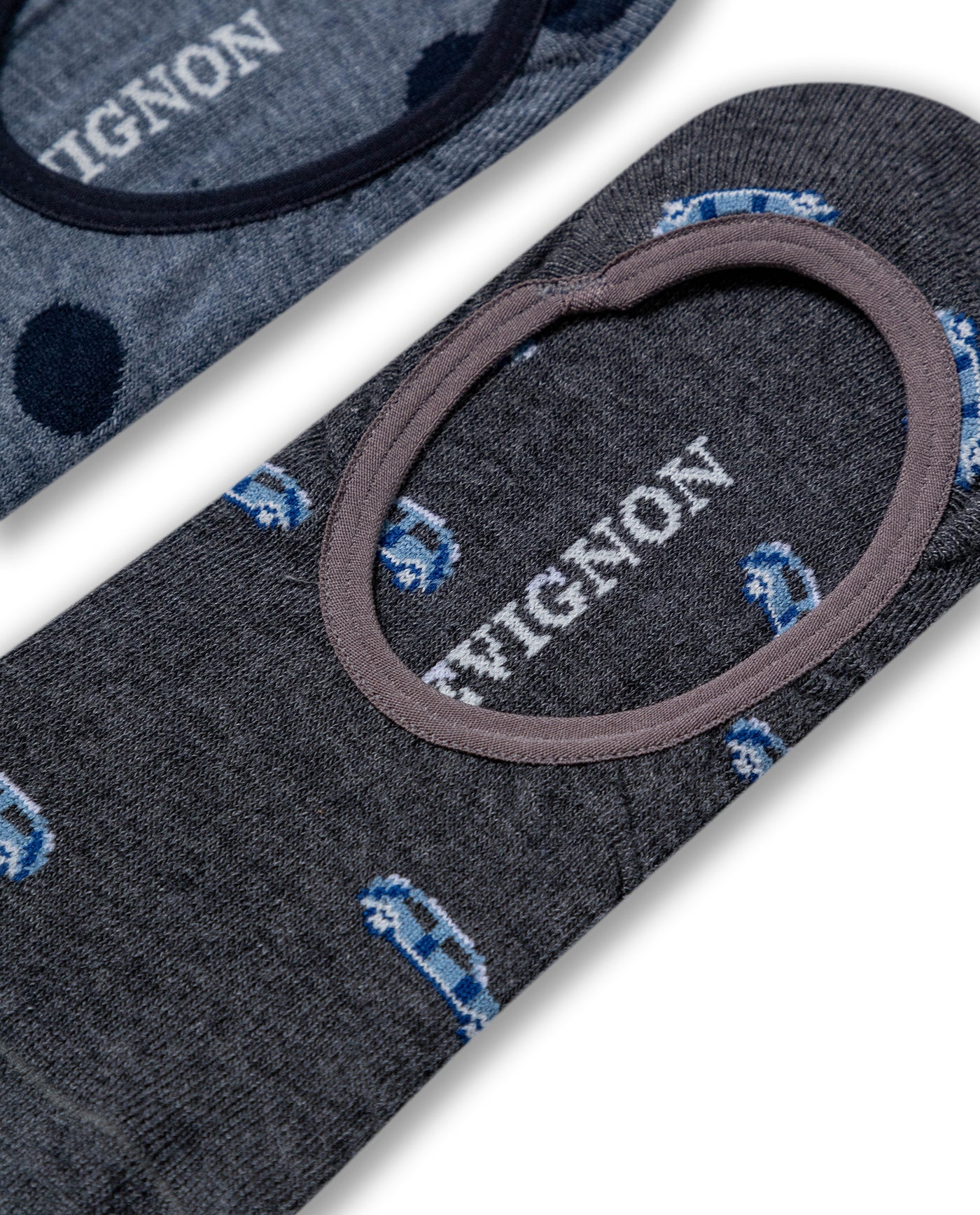 Mens Socks Two Pack Super Invisible Cotton Elastane Silicone Grip - Various 63_051H011_SUR999997_5