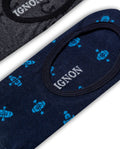 Mens Socks Two Pack Super Invisible Cotton Elastane Silicone Grip - Various 63_051H011_SUR999998_3