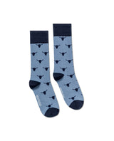 Men's Cow Graphic Mid-Calf Socks in Cotton-Polyamide Blend 059G000 - 1