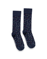 Men's Letter Graphic Mid-Calf Socks in Cotton-Polyamide Blend 059G001 - 1