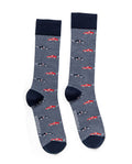 Men's Race Car Graphic Mid-Calf Socks in Cotton-Polyamide Blend 059G006 - 1
